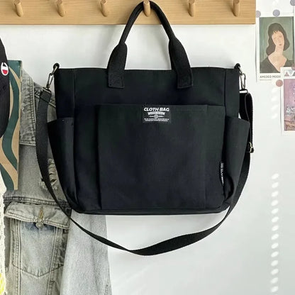 Canvas Ladies Bag Large Capacity Shoulder Tote For Students - Smarsty