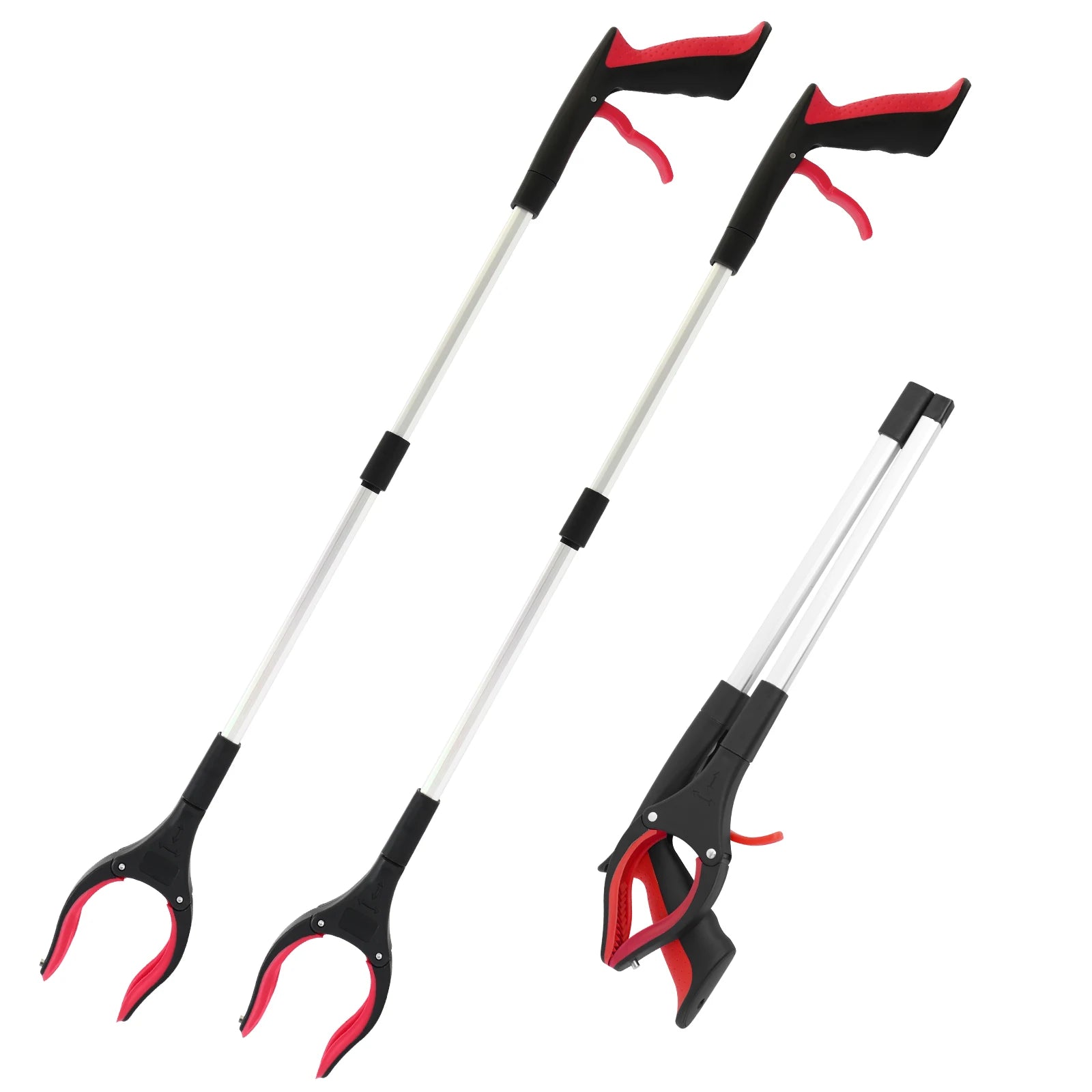 2-Pack Foldable Garbage Clip Litter Reachers Pickers Gripper Extender Hand Tools Environmental Sanitation Garbage Collector