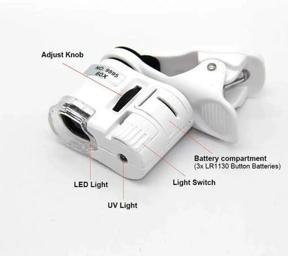 60X Zoom Magnifying Glass with LED Light - Smarsty