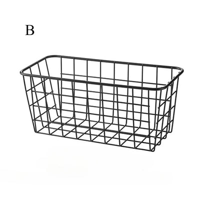 Punch-free Kitchen Cabinet Door Storage Box Iron Rack Wall-mounted Cabinet Plastic Wrap Rack Bathroom Refrigerator Rack by Smarsty