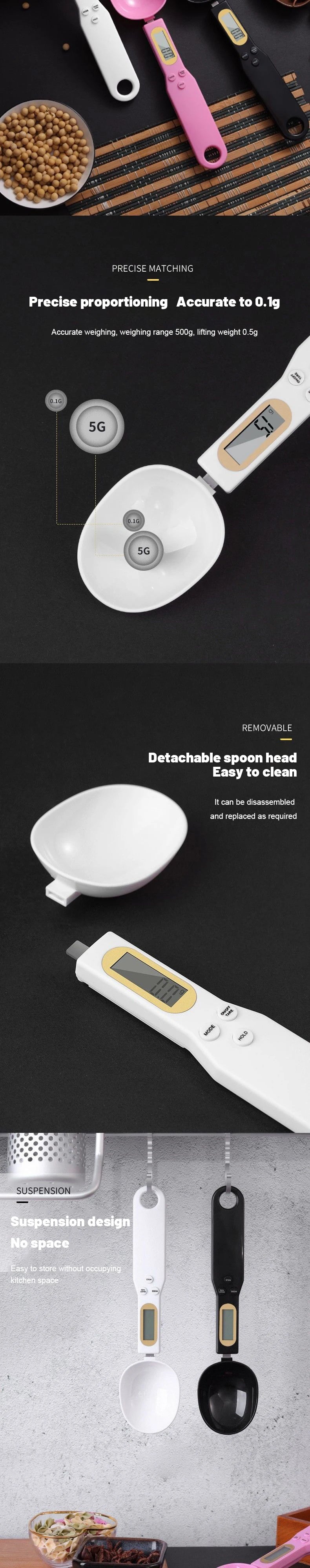 LCD Digital Measuring Spoon with Adjustable Weighing - Smarsty