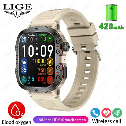 Rugged Military Smart Watch for Men with Bluetooth Calling - Smarsty