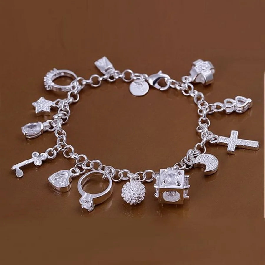 Sterling Silver Square Chain Bracelet Unisex Gift - Smarsty