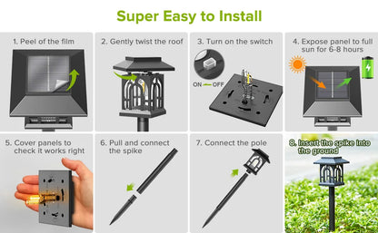 6/10 Pack Solar Pathway Lights Outdoor, Solar Landscape Path Yard Lights, Auto On/Off , for Outside Yard Lawn Patio Walkway