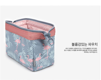 Flamingo Travel Makeup Bag With Large Capacity Organizer - Smarsty