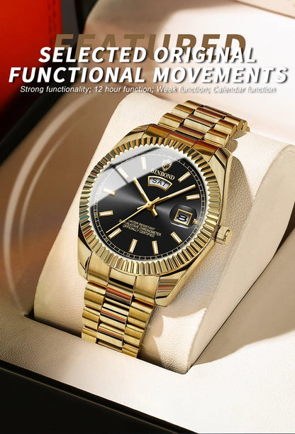 BINBOND Men's Classic Waterproof Quartz Watch with Luminous Dial - Smarsty