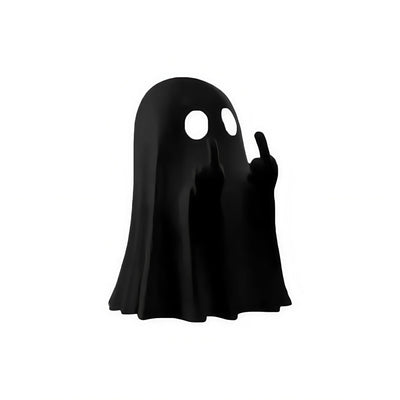 Cute Middle Finger Ghost Statue, Small Halloween Decor for Home, Centerpiece for Coffee Table, Adorable Horror Figure - Smarsty