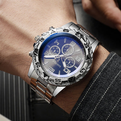 Men's Quartz Watch with Stainless Steel Band - Smarsty