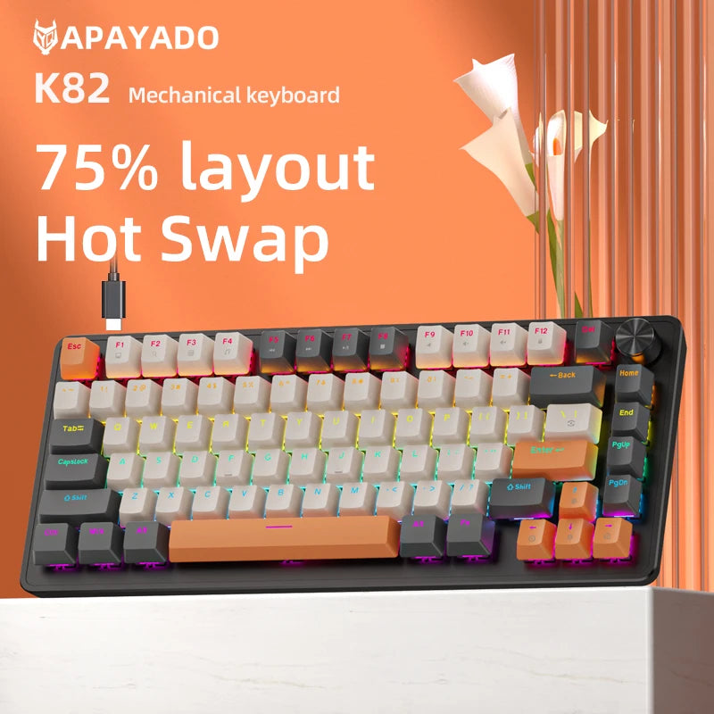 Mechanical Keyboard Hot Swap With Media Knob Backlit
