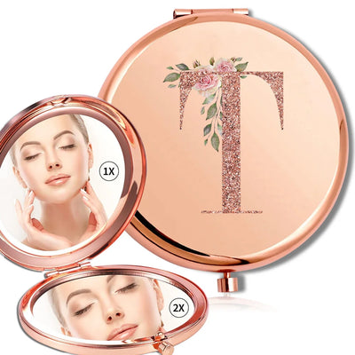 Rose Gold Double Sided Makeup Mirror Compact Design - Smarsty