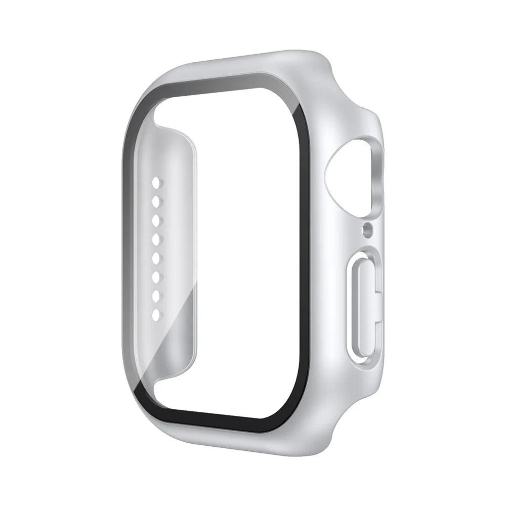 Tempered Glass+Case For Apple Watch 38mm 40mm 41mm 42mm 44mm 45mm 46mm Screen Protector Protective Cover iWatch 10 8 7 9 6 SE 5 - Smarsty