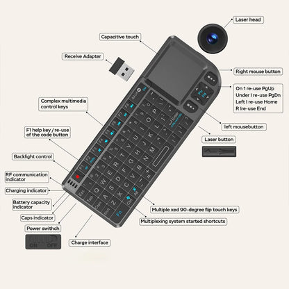 A8 Mini Wireless Keyboard With Backlit Touchpad Air Mouse