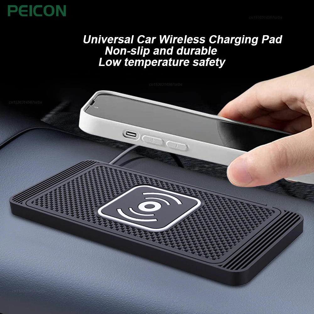 Car Wireless Charger With Silicone Pad Stand Fast Charging - Smarsty
