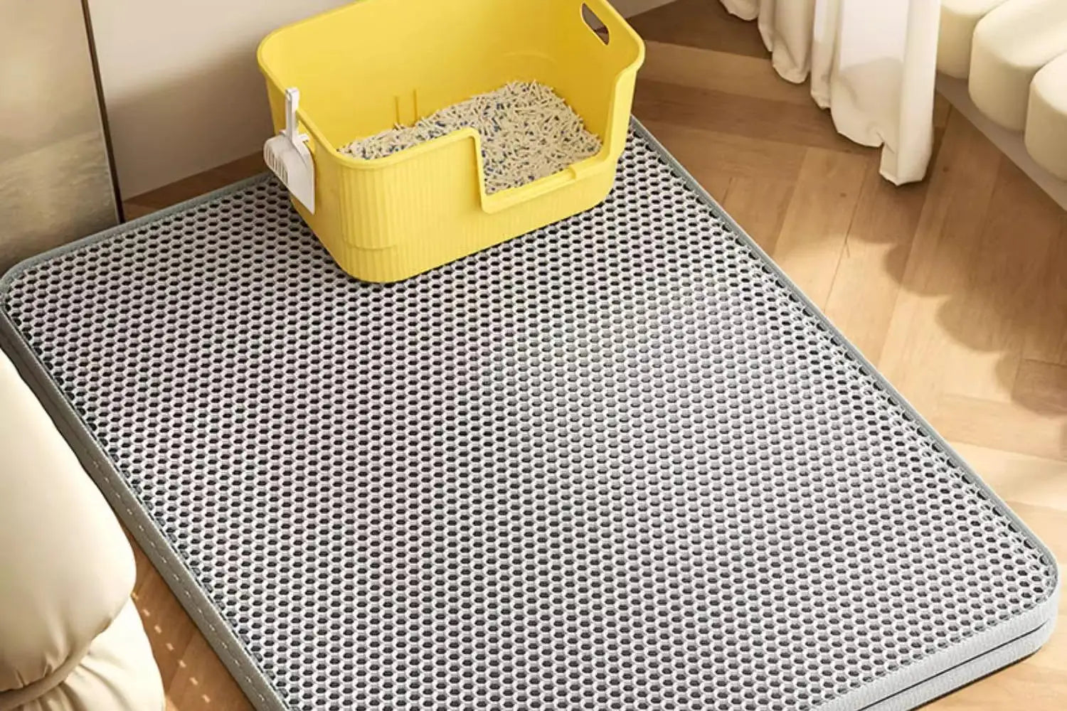 Extra Large Cat Litter Mat Heavy Duty Waterproof 2 Layer Non Slip Washable Pet Floor Protector Litter Box Sand Stopper - Smarsty