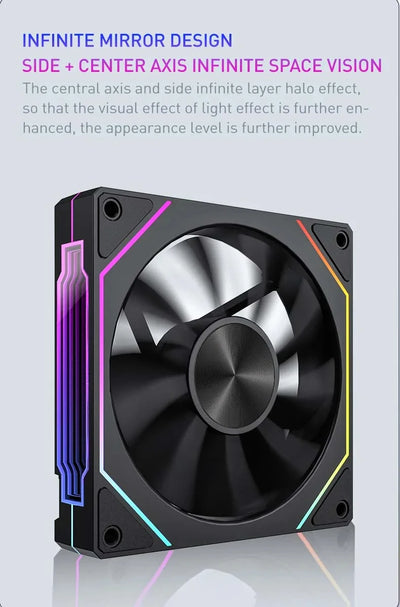 LDPCSJ OEM PRISM 5 PRO Computer Chassis Fan 12cm ARGB 4 Pin PWM Quiet Cooling Fan 12V Large Air Volume 45.2CFM/800-1600RPM