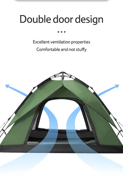 Naturehike Camping Automatic Tent One Touch Waterproof Roof Top Tents Double Door 3 Person Tent Outdoor Beach Fish Shelter Tent by Smarsty