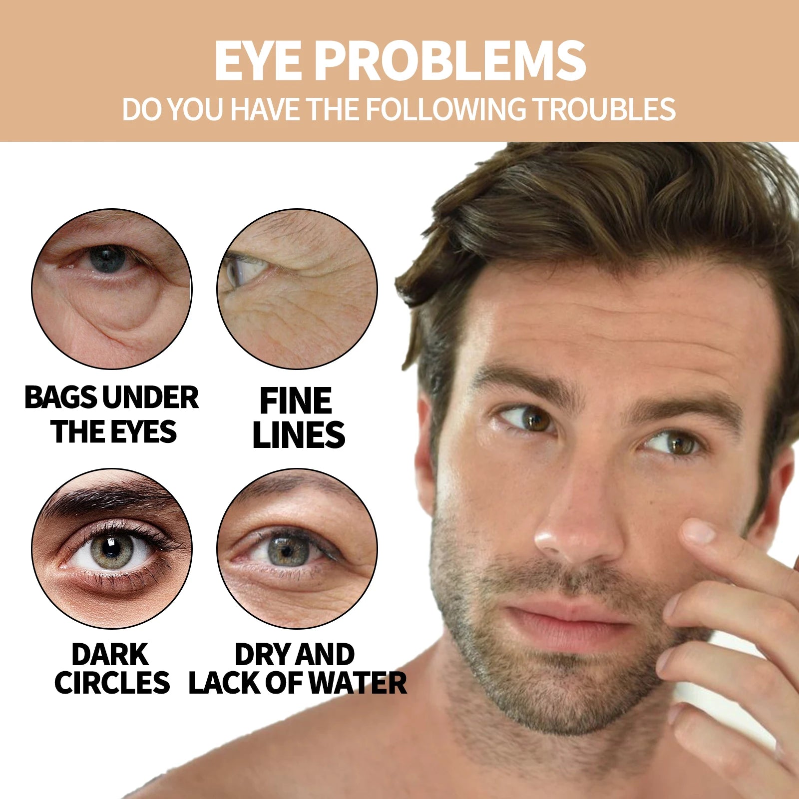 Men's Retinol Eye Cream for Dark Circles and Puffiness - Smarsty