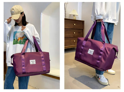 Waterproof Nylon Travel Duffle Bag for Women Large Capacity - Smarsty