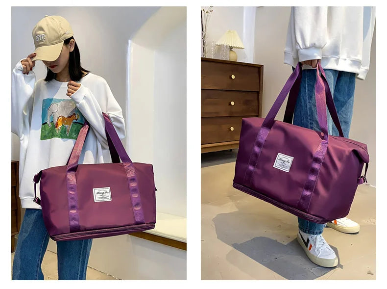 Waterproof Nylon Travel Duffle Bag for Women Large Capacity - Smarsty
