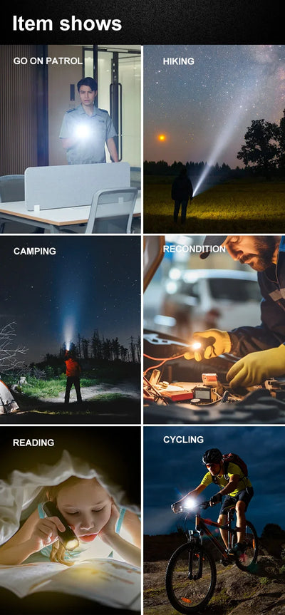 Powerful LED Flashlight Rechargeable USB 18650 Waterproof Zoom Fishing Hunting Camping 100,000 Lumens Tactical Flashlight LED FL by Smarsty