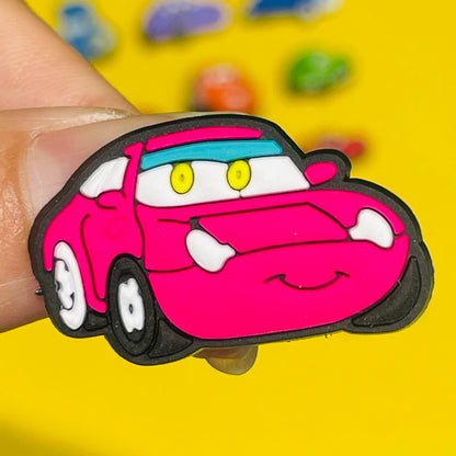 1Pcs Mix Cars Luigi Ramone Lightning McQueen PVC Shoe Charms Kids Popular Buckle Decorations Fit Birthday Gifts