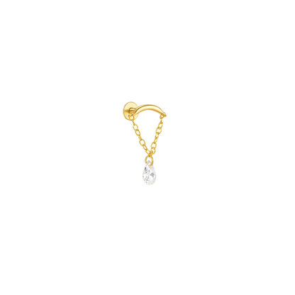 925 Sterling Silver Lotus Tassel Zircon Stud Earrings - Smarsty