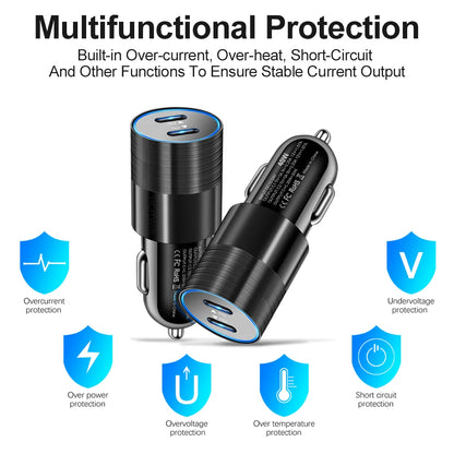 HeavyDuty USB Type C Car Charger PD Fast SixtyFiveW Output - Smarsty