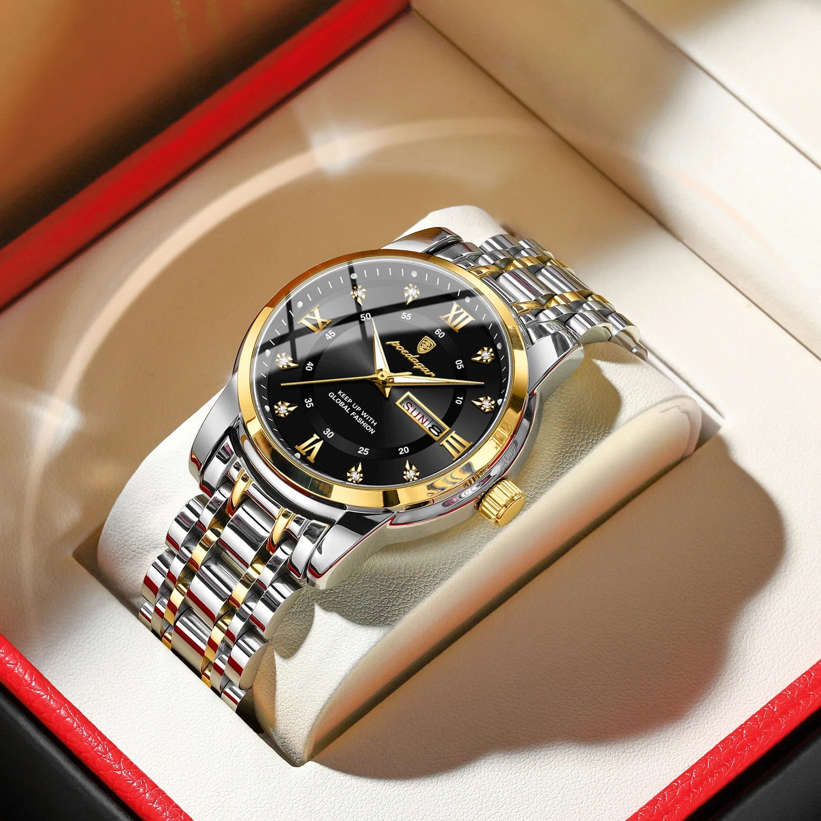 POEDAGAR Luxury Waterproof Men's Watch with Luminous Dial - Smarsty