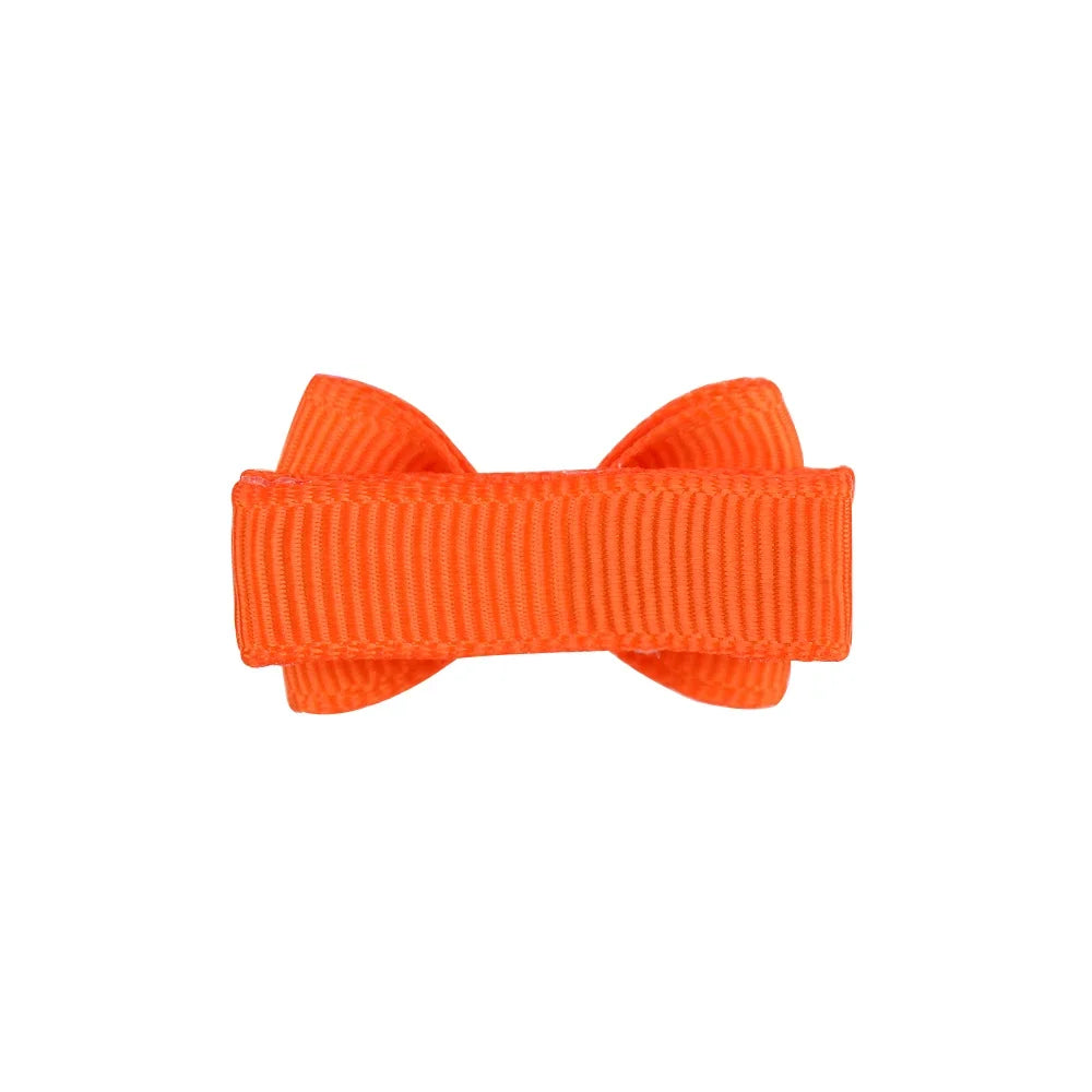 Mini Hair Bows Clip For Baby Girls Ribbon Covered Secure - Smarsty