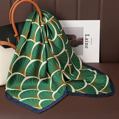 Luxury Silk Satin Headscarf for Women with Plaid Print - Smarsty
