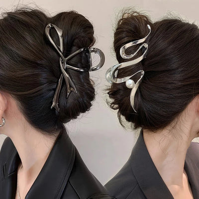 Korean Geometric Metal Hair Clip Durable Alloy Claw - Smarsty