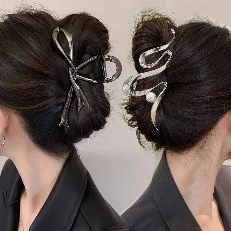 Korean Geometric Metal Hair Clip Durable Alloy Claw - Smarsty