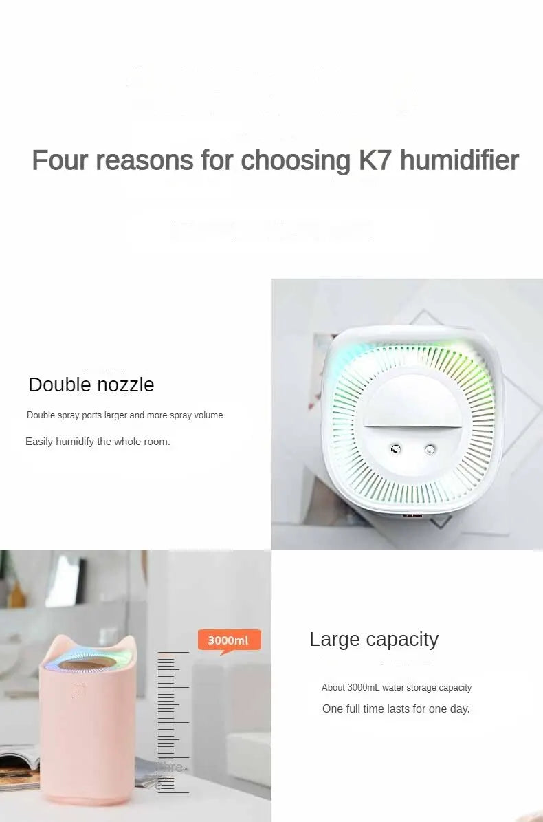 Large Capacity Dual Jet Air Humidifier with Aroma Diffuser - Smarsty
