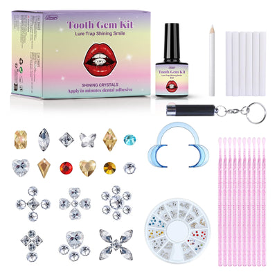 DIY Teeth Gems Kit With Glues And Light Teeth Anti-drop Clear Precious Stone Jewelry Decoration Glittering Tooth Jewelry Kit - Smarsty