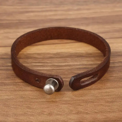 Vintage Genuine Leather Wrap Bracelet Durable Punk Wristband - Smarsty