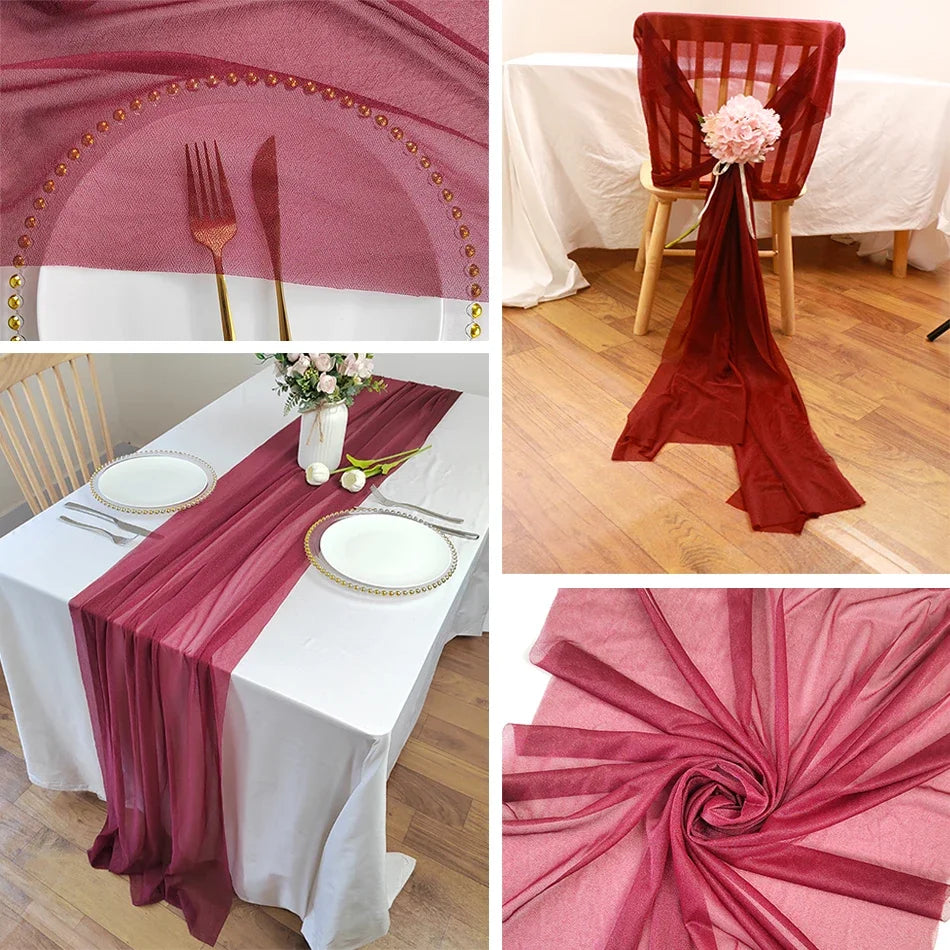 Chiffon Table Runner for Elegant Wedding and Party Decor - Smarsty