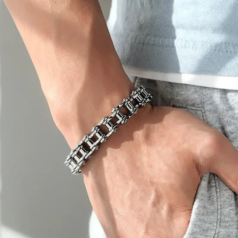 Stainless Steel Biker Chain Bracelet for Men Durable Fashion Jewelry - Smarsty