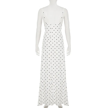 Tossy Lace V-Neck Patchwork Maxi Dress Women Backless High Waist Slim Spaghetti Contrast Party Dress Female Spring Long Dress