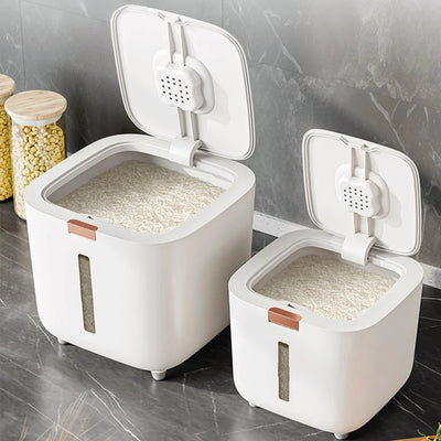 Insect Proof Moisture Proof Rice Box Grain Sealed Jar Kitchen Container 5/10KG Storage Kitchen Container Storage Box with Lid by Smarsty