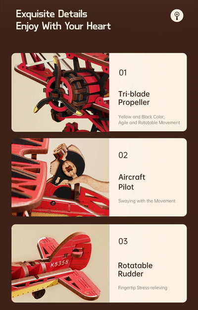 Robotime Rokr Gravity Swing Model Building Kit 3D Wooden Puzzle kit Sky Captain kit Ocean Fisher kit Best Gifts for Adults Teens