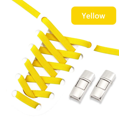 Elastic Laces Sneakers Press Lock Shoelaces Without Ties 8MM Wide Flats No Tie Shoe Laces Kids Adult Sports Running Shoelace NEW