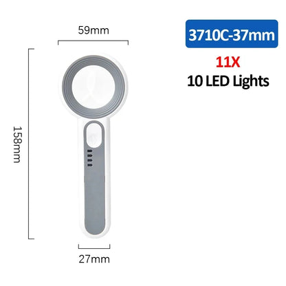 Rechargeable Handheld Magnifier with LED Light for Easy Reading - Smarsty