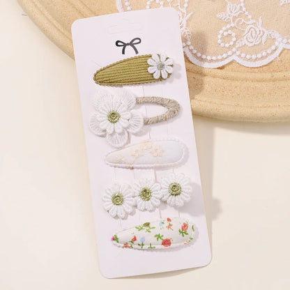 5Pcs Floral Hair Clips Set for Girls - Smarsty