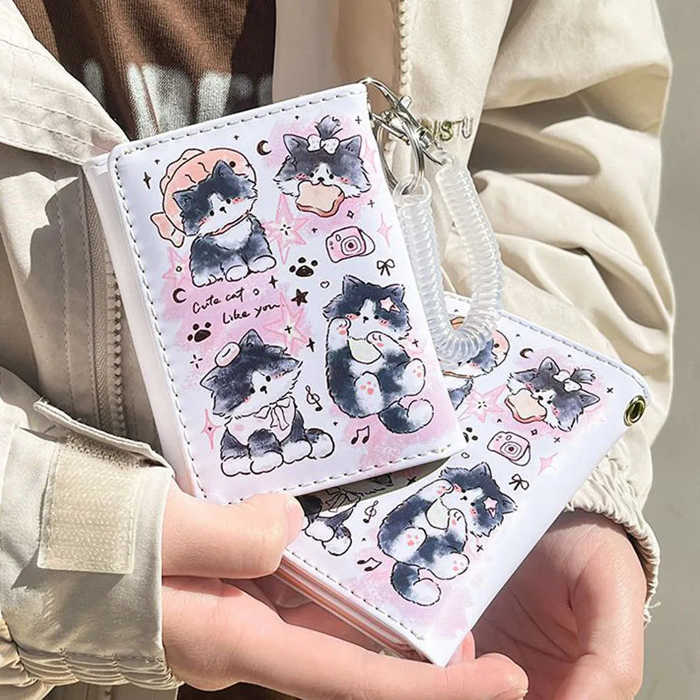PU Leather Cute Women Wallet Coin Purse Simple 3 Folds Multi-card Slots Card Holder Cute Cat Dog Short Wallets for Girls - Smarsty
