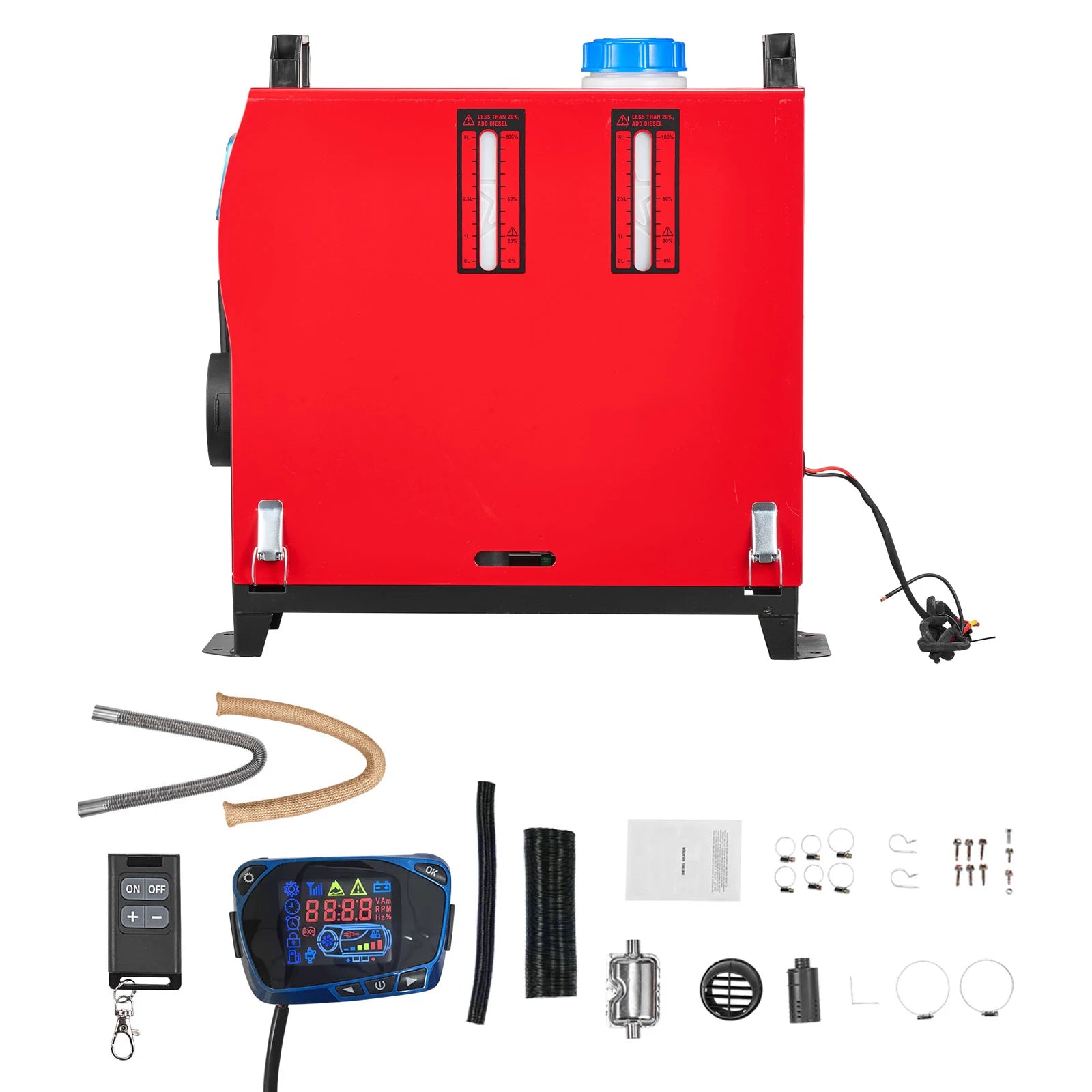 SucceBuy 8KW Diesel Air Heater DC12-24V Diesel Parking Heater with Remote Control, Pre-Heating Function, for RV, Truck, Camper