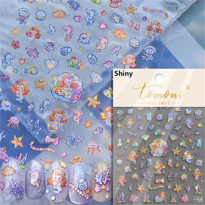 Dreamy Summer Beach Nail Art Stickers for Manicure - Smarsty