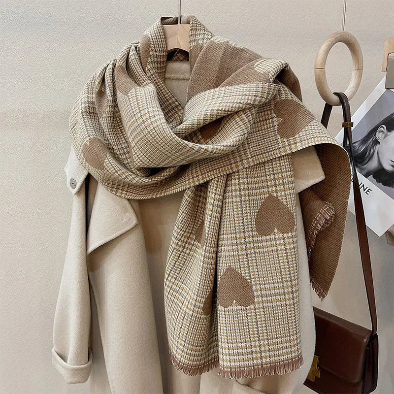 Double Side Cashmere Scarf Warm Thickened Winter Wrap - Smarsty