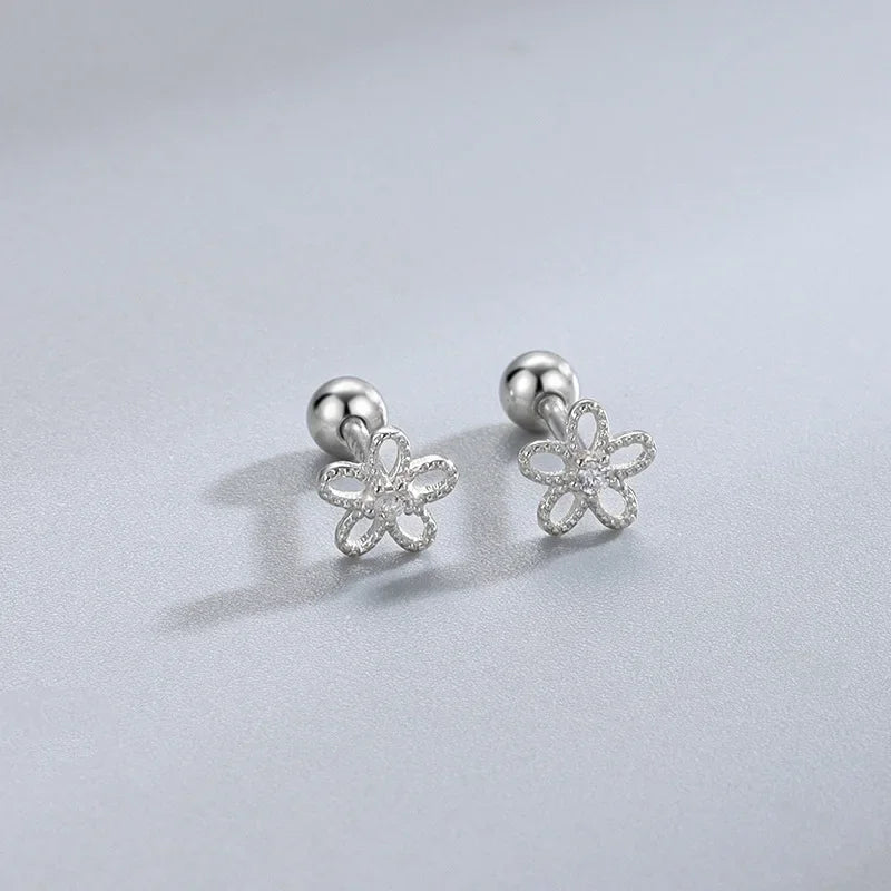 Hypoallergenic Heart Stud Earrings Screw Back For Women - Smarsty