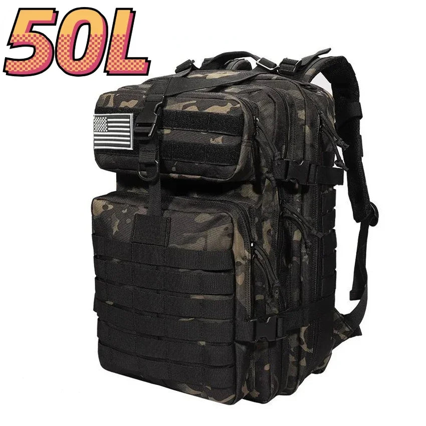 30L/50L 1000D Nylon Waterproof Trekking Fishing Hunting Bag Backpack Outdoor Rucksacks Tactical Sports Camping Hiking - Smarsty