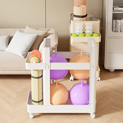 Gym Equipment Holder with Wheels Sports Equipment Storage Rack Yoga Mat Storage Basket Fitness Equipment Sports Tools Organizer by Smarsty